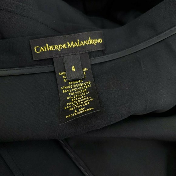 Catherine Malandrino Womens Black Pleated Front Side Slit Pencil Skirt Size 4 - Picture 8 of 14